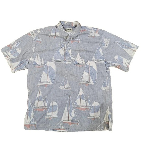 Large Aloha Shirt *Rare* Vintage Cooke Street Aloha Half Button Up - Picture 1 of 10